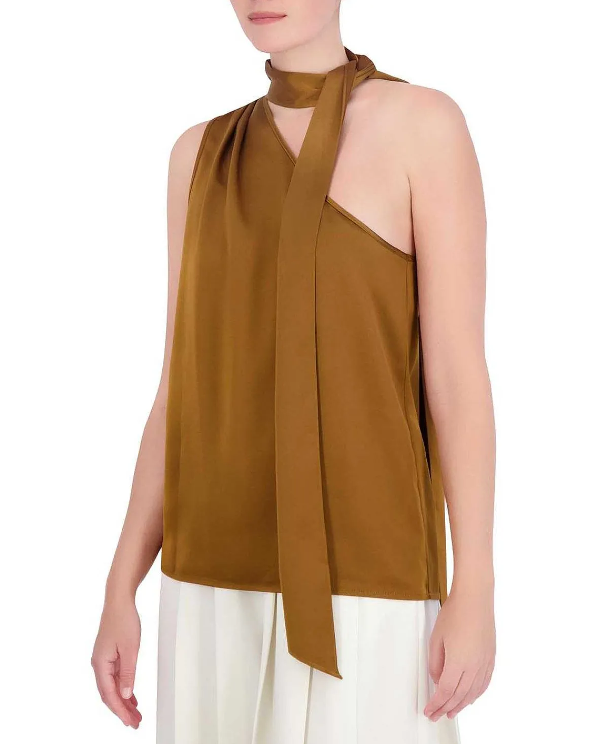 Fashion Asymmetric Blouse With Lazo Women Tops