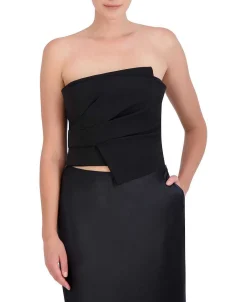 Fashion Blouse With Cross Effect Pliegues Women Tops