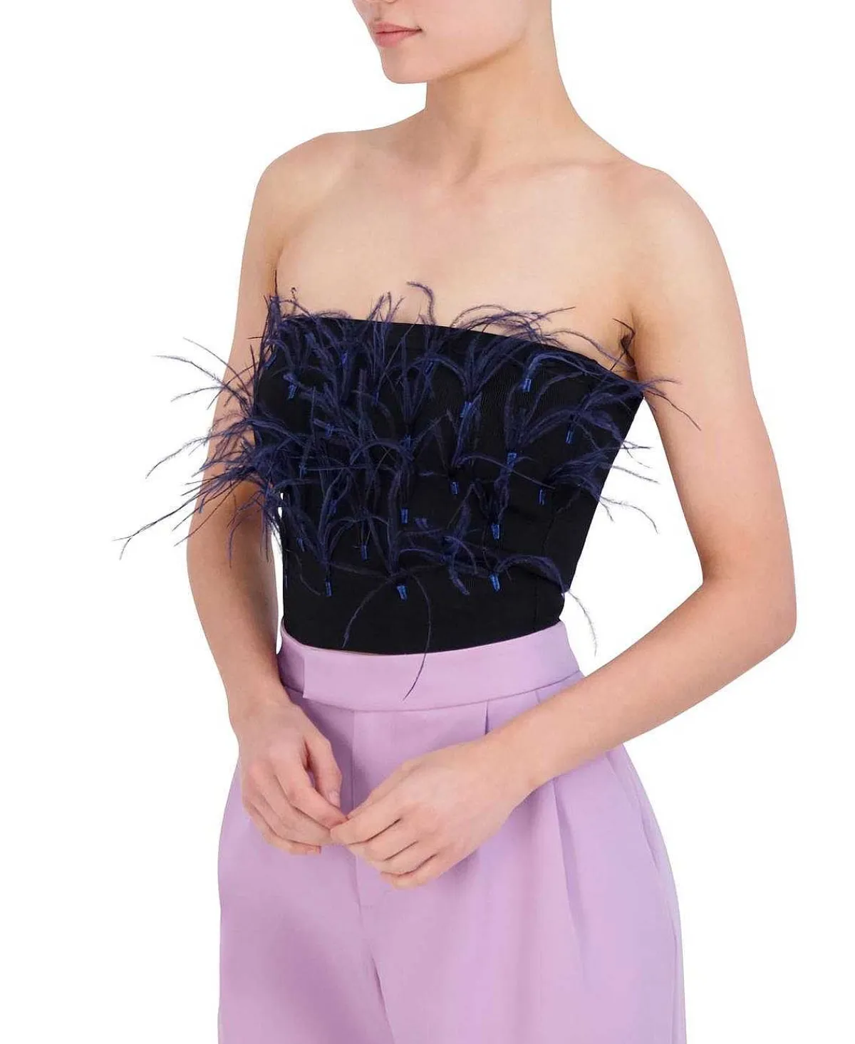 Discount Bustier With Feathers Women Tops