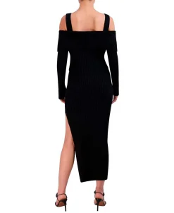 Discount Canale Cold Shoulders Midi Dress Women Casual