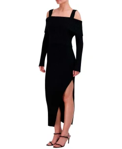 Discount Canale Cold Shoulders Midi Dress Women Casual