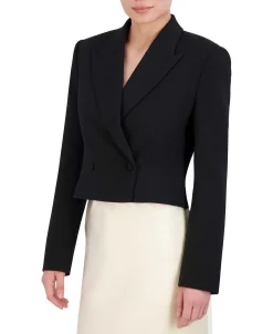 Fashion Crop Blazer With Solapa Women Outerwear