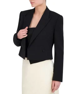 Fashion Crop Blazer With Solapa Women Outerwear