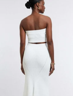 Cheap Crop Top Punto Bandeau Women Tops