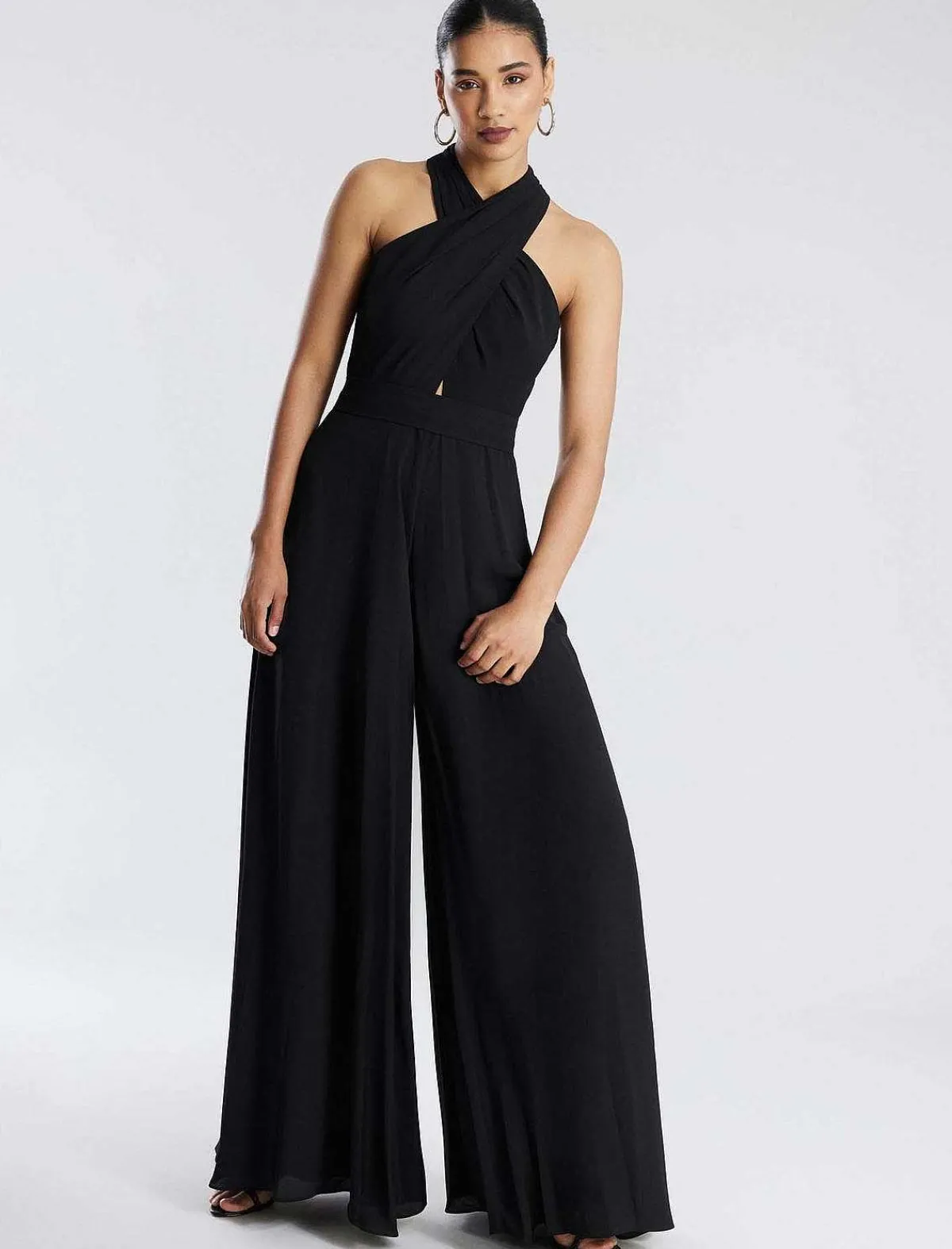 New Crossed Halter Jumpsuit Pierna Ancha Women Jumpsuits Rompers