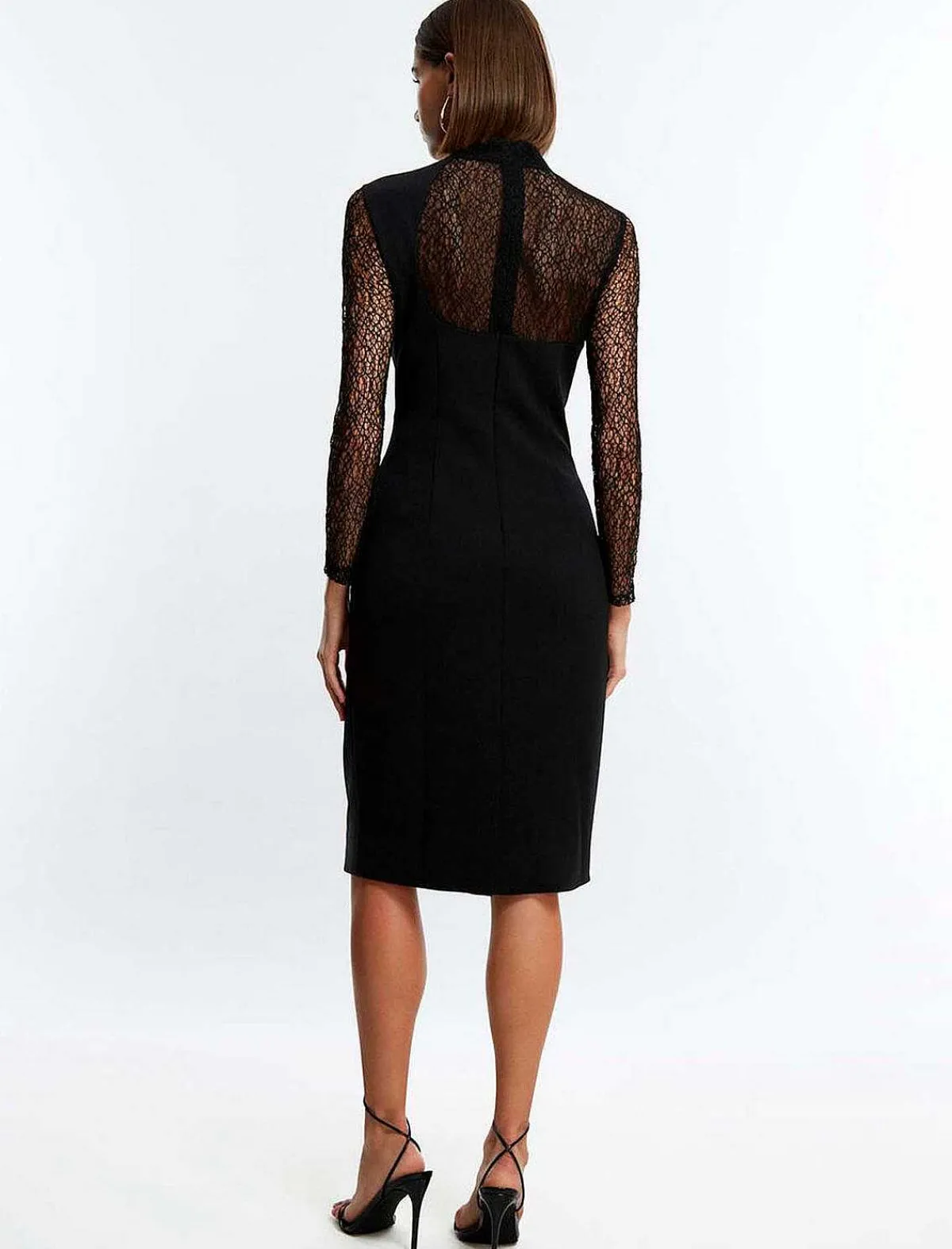 Shop Cuello High Wide Sleeve Fitness Midi Dress Women Night