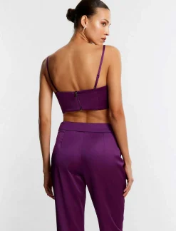 Online Escote Corazon Fruncido Crop Top Women Tops