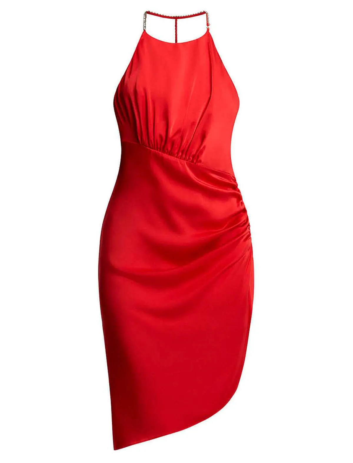 Hot Escote Pedreria Fruncted Cut Dress Women Cocktail