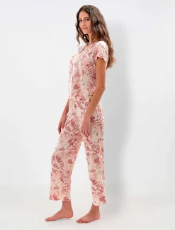 Fashion Floral Print Large Pajama Set Women Pajamas