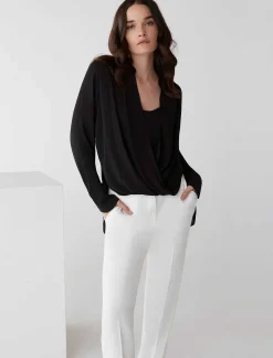 Outlet Jaklyn High And Low Draped Blouse Women Tops