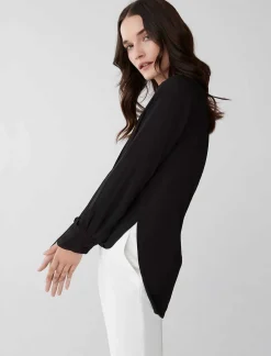 Outlet Jaklyn High And Low Draped Blouse Women Tops