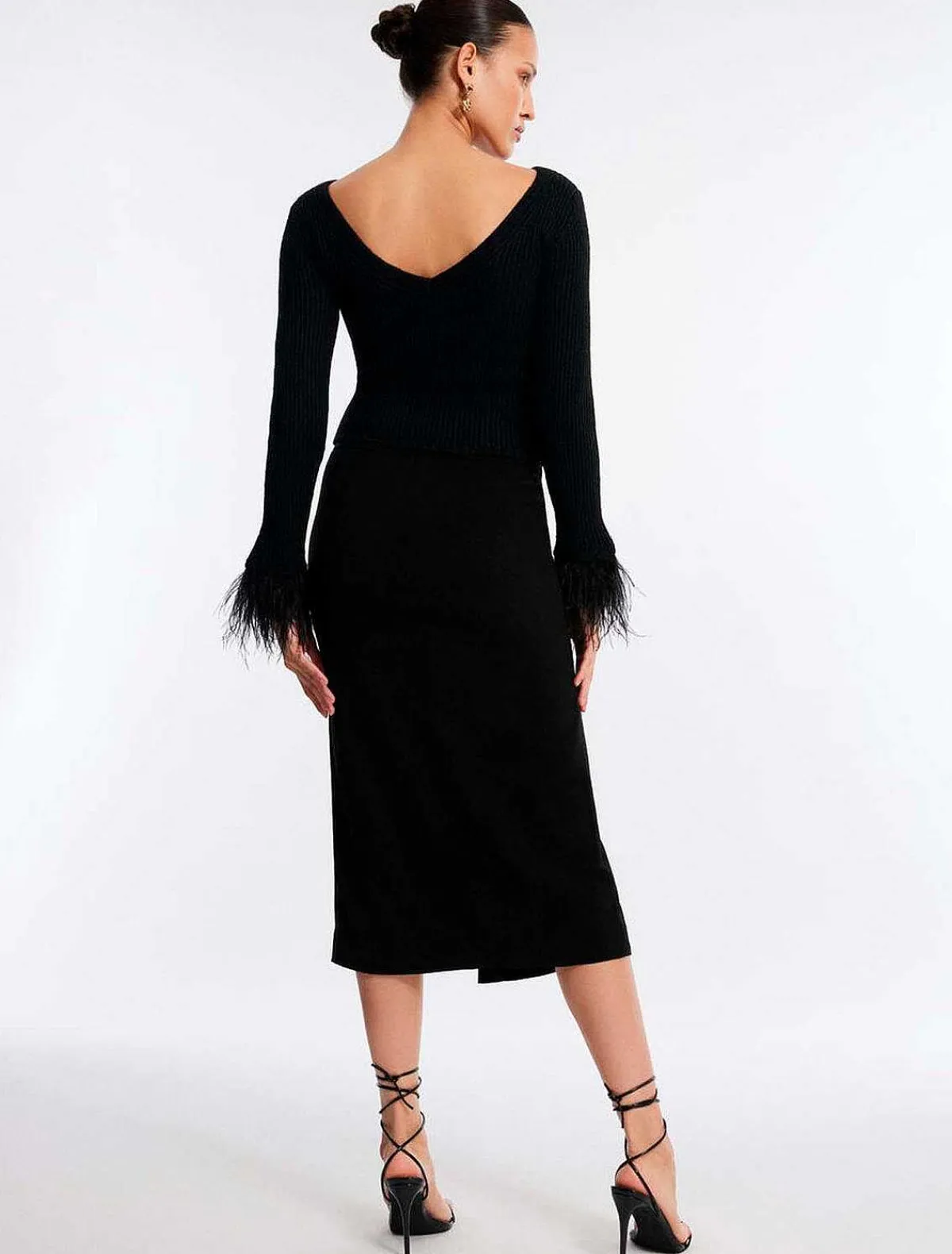 Best Large Sleeve Ribbed Sweater Pullover With Plumas Women Sweaters