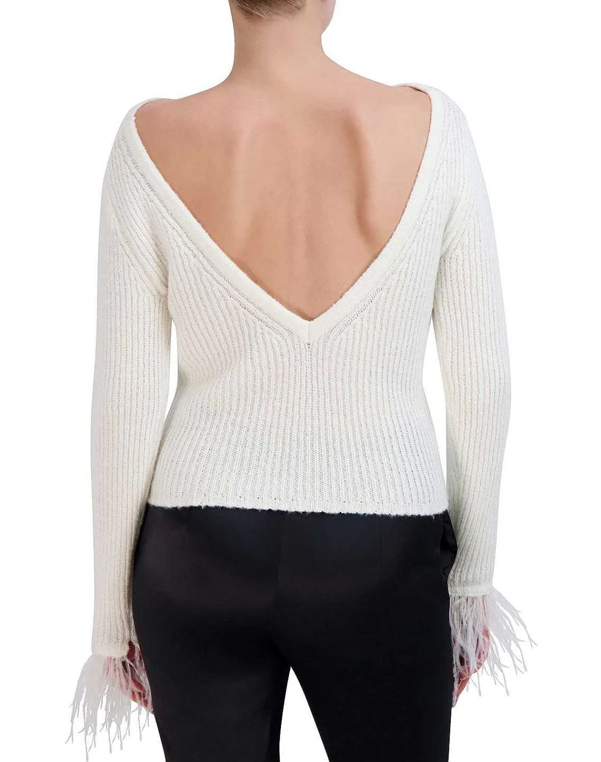 Cheap Large Sleeve Ribbed Sweater Pullover With Plumas Women Sweaters