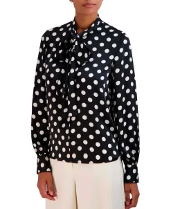 Shop Lazada Lunares Satin Shirt Blouse Women Tops