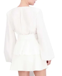 Discount Lazo Blouse Abulloned Sleeve Popelin Women Tops