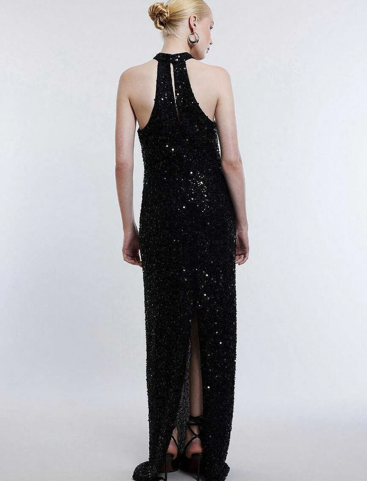 Fashion Lentejuela Large Halter Night Dress Women Night