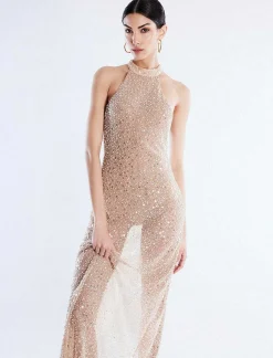 Sale Lentejuela Large Halter Night Dress Women Night