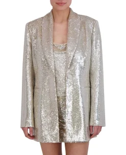 Sale Lentejuelas Straight Blazer Women Outerwear