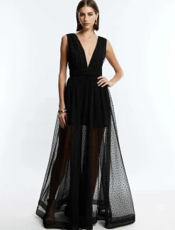 Clearance Lunares Wide Tul Dress Women Night