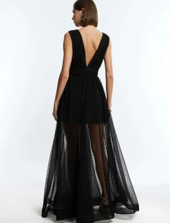 Clearance Lunares Wide Tul Dress Women Night