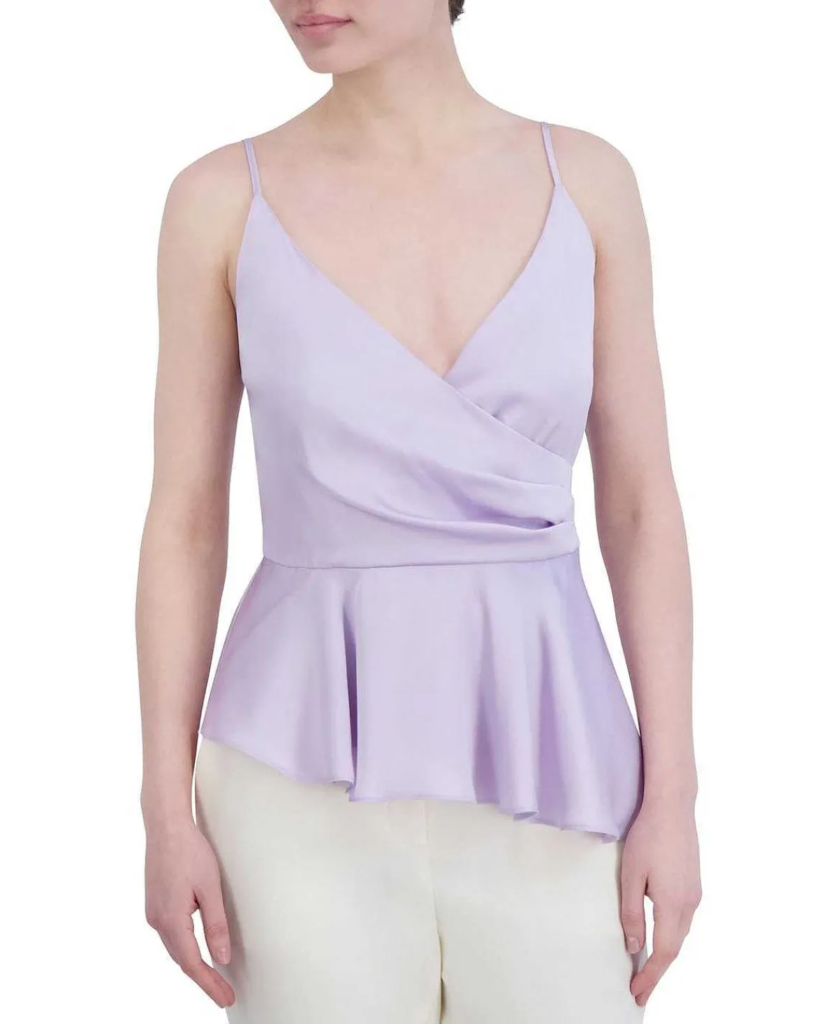 Best Peplum Satin Asymmetric Blouse Women Tops