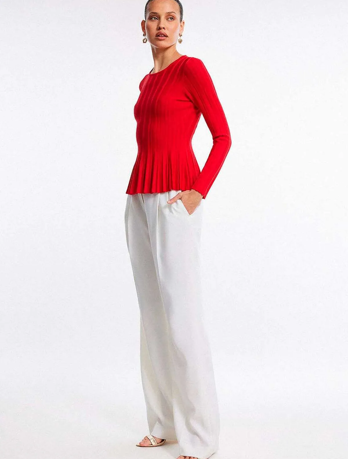 Discount Peplum Wide Sleeve Sweater Pullover Women Sweaters