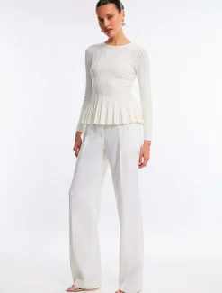 Outlet Peplum Wide Sleeve Sweater Pullover Women Sweaters
