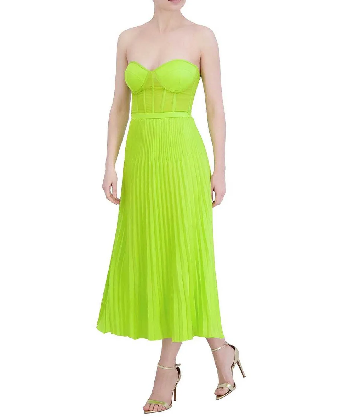 Shop Pleated Dress With Bustier Women Cocktail