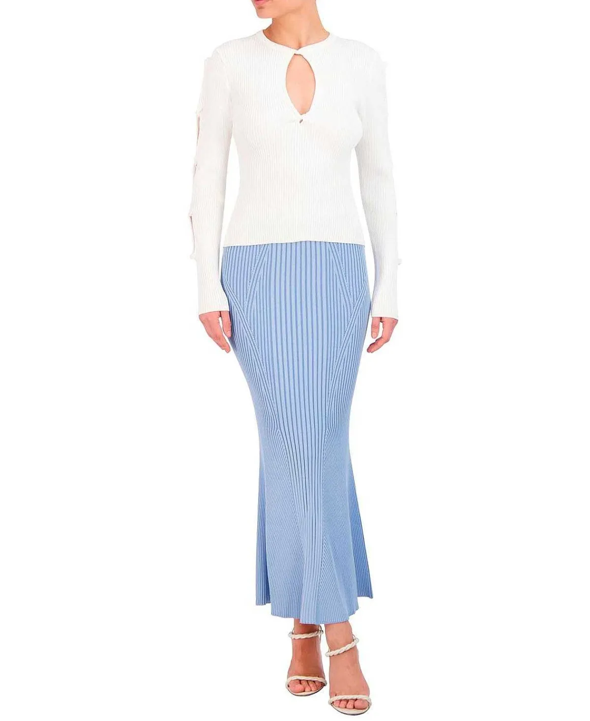 Cheap Punto Wide Sleeve Blouse Women Sweaters