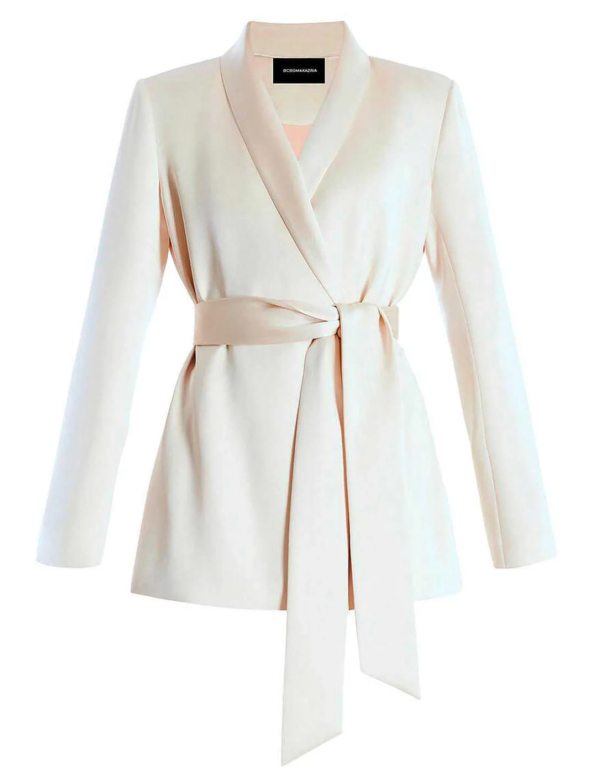 Flash Sale Satin Smocking Blazer Lazo On Waist Women Outerwear