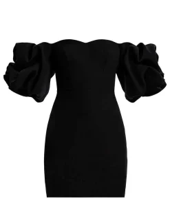 Best Short Hombers Dress Descubiertos Manga Globo Women Night