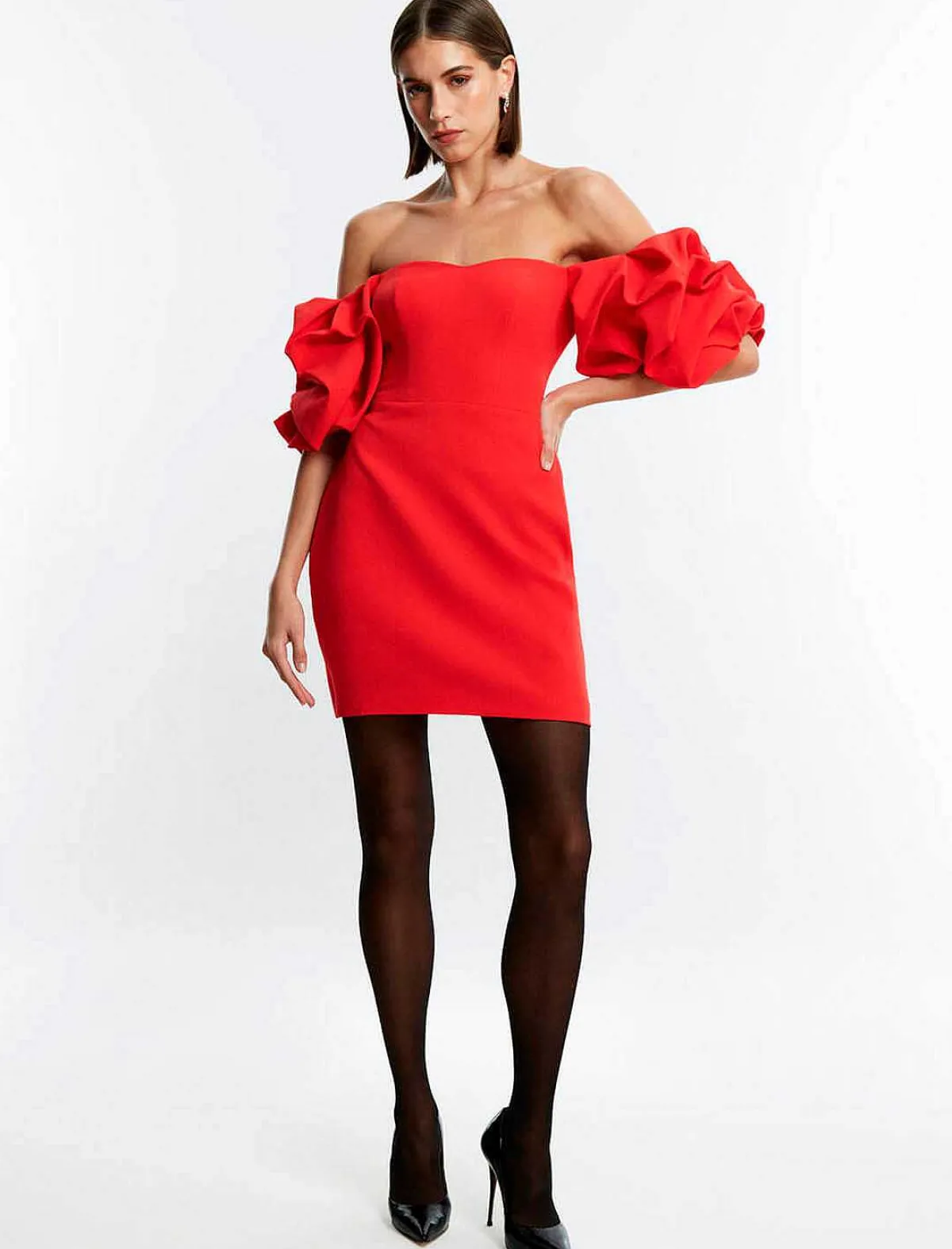 Online Short Hombers Dress Descubiertos Manga Globo Women Night