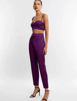 Hot Slim Fit Satin Pants Women Pantalones