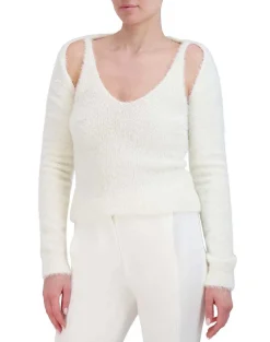 Shop V-Sleeve Sweatshirt Pullover Wide Sleeve Women Sweaters