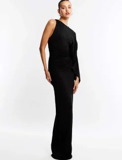Discount Wide Asymmetric Dress With Opening Women Night