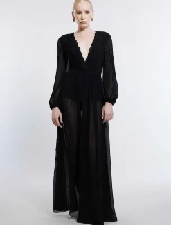 Flash Sale Wide Dress With Abullonaded Sleeves Fitness Women Night