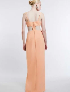Best Sale Wide Dress With Cutout Stripes With Opening Women Night