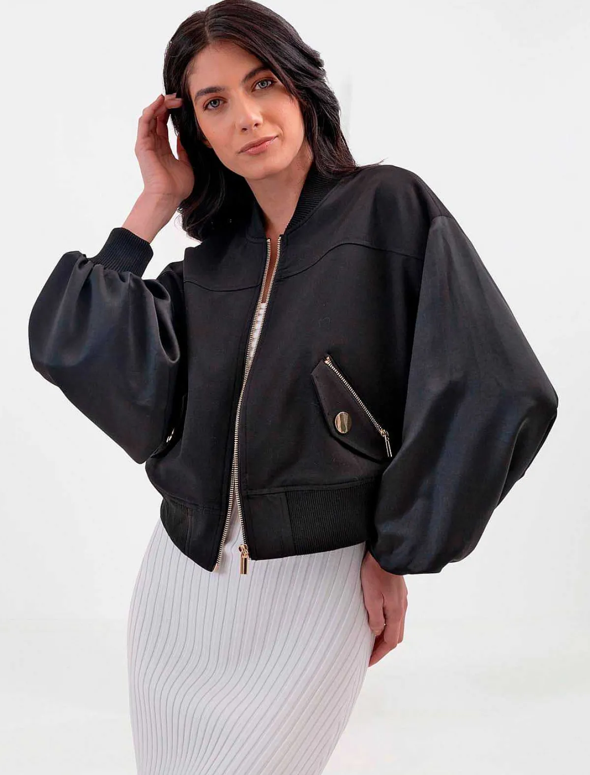 Discount Wide Sleeve Bomber Chamarra Women Outerwear