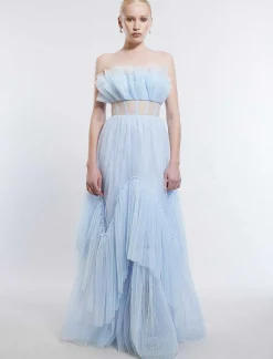 New Wide Tul Dress With Volantes Women Night