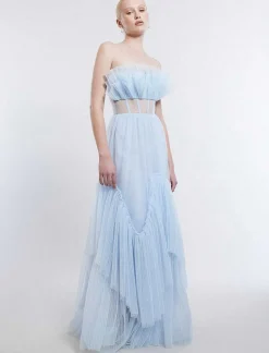 New Wide Tul Dress With Volantes Women Night