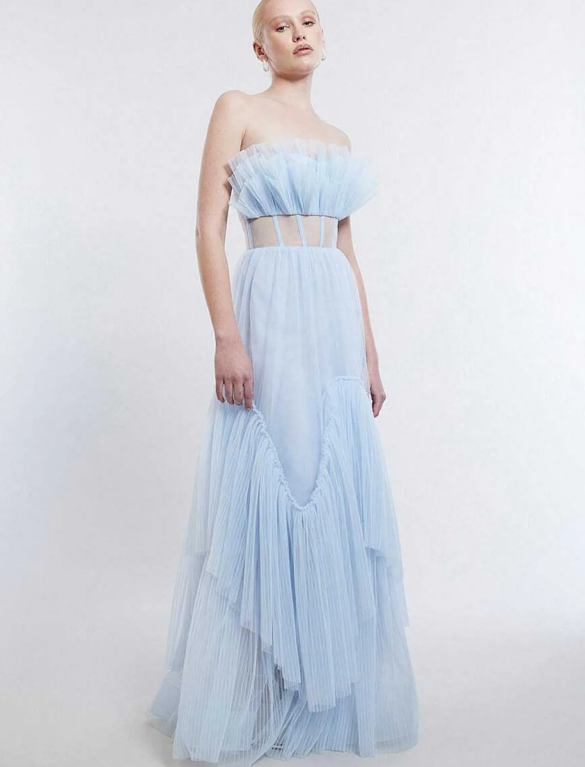 New Wide Tul Dress With Volantes Women Night