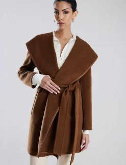 Best Wrapping Wool Shelter With Capucha And Violet Lazo Women Outerwear